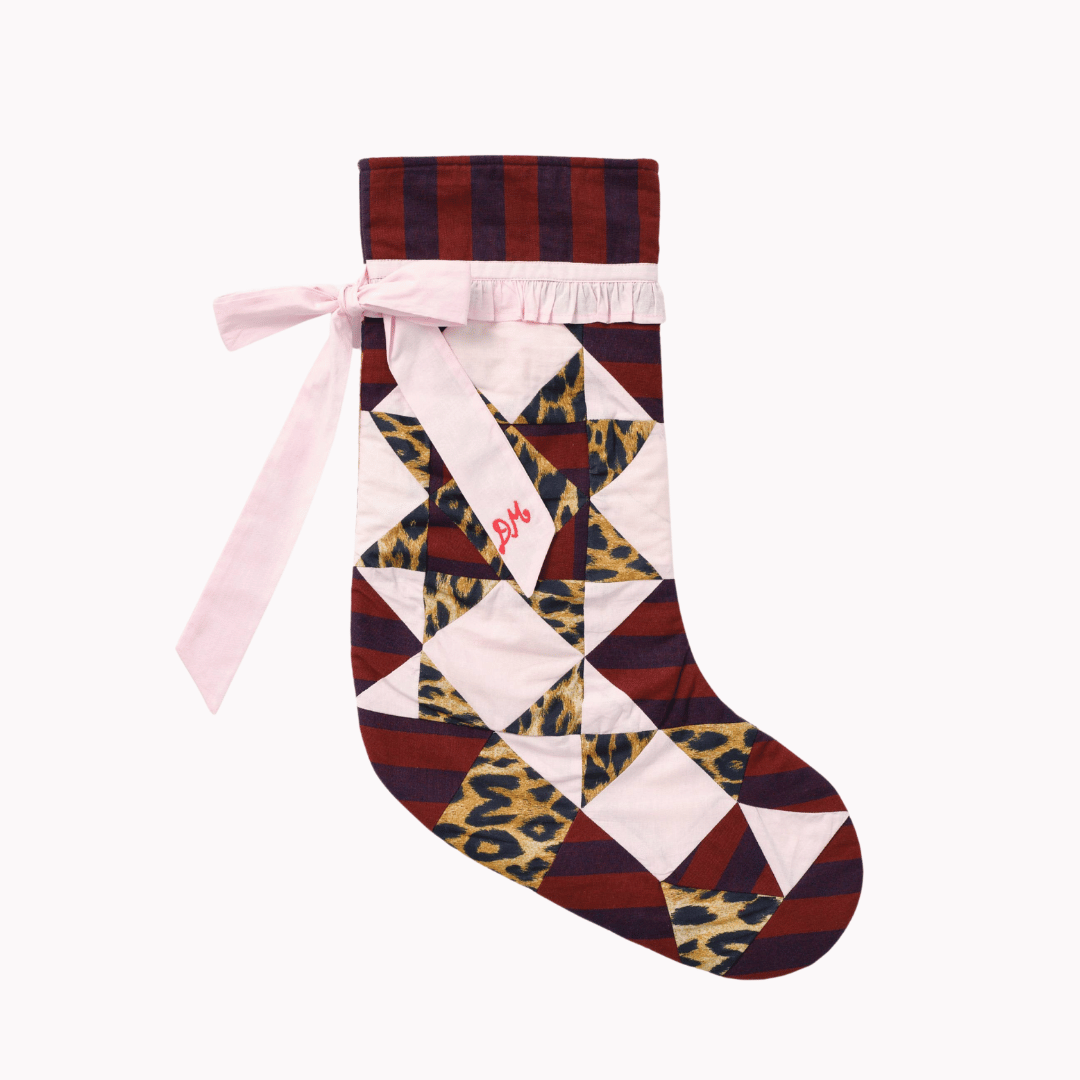 Patchwork Bow Christmas Stocking