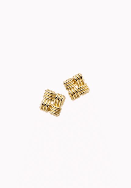 Oversized Lattice Stud Earrings