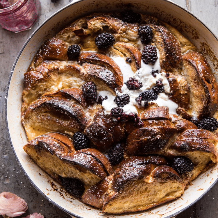 Baked Blackberry Ricotta French Toast