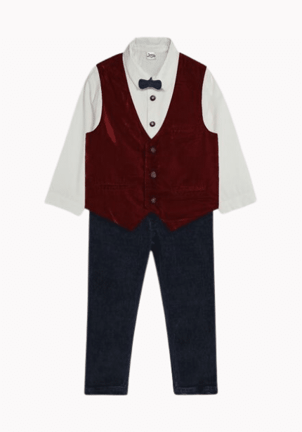 Velvet Waistcoat Shirt and Trousers Set