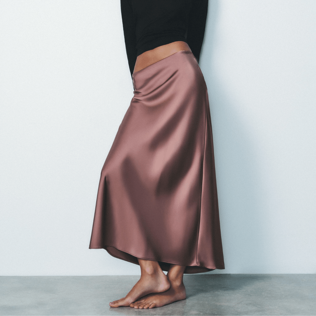 Satin Midi Skirt