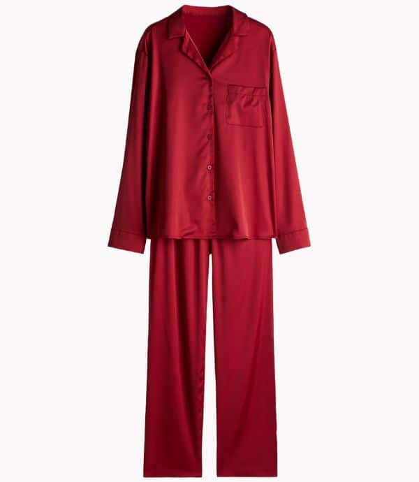 Dark Red Satin Pyjamas