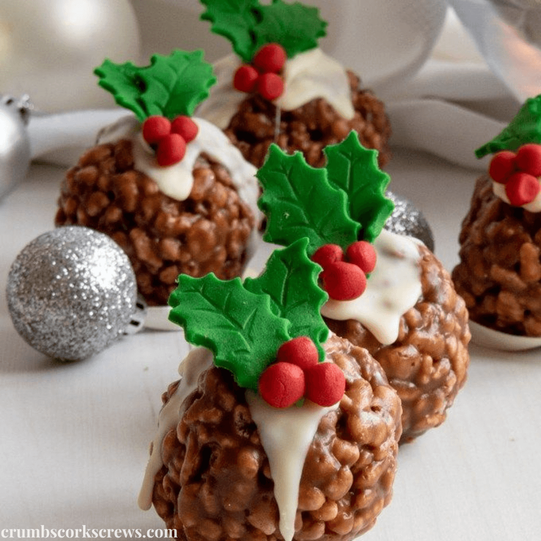 Chocolate Crispy Christmas Puddings